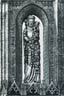 An old photo of the face closeup of 8 meters tall stucco statue of Virgin Mary from the Malbork Castle.